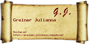 Greiner Julianna névjegykártya